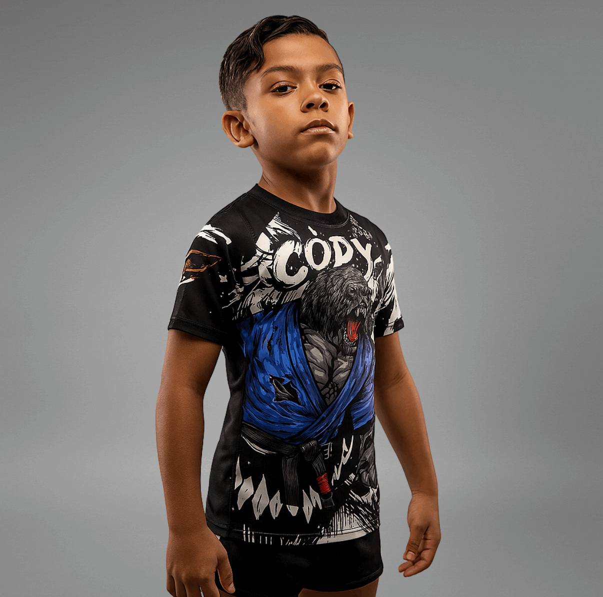 Rashguard à Manches Courtes pour Enfants - Gorilla Fury