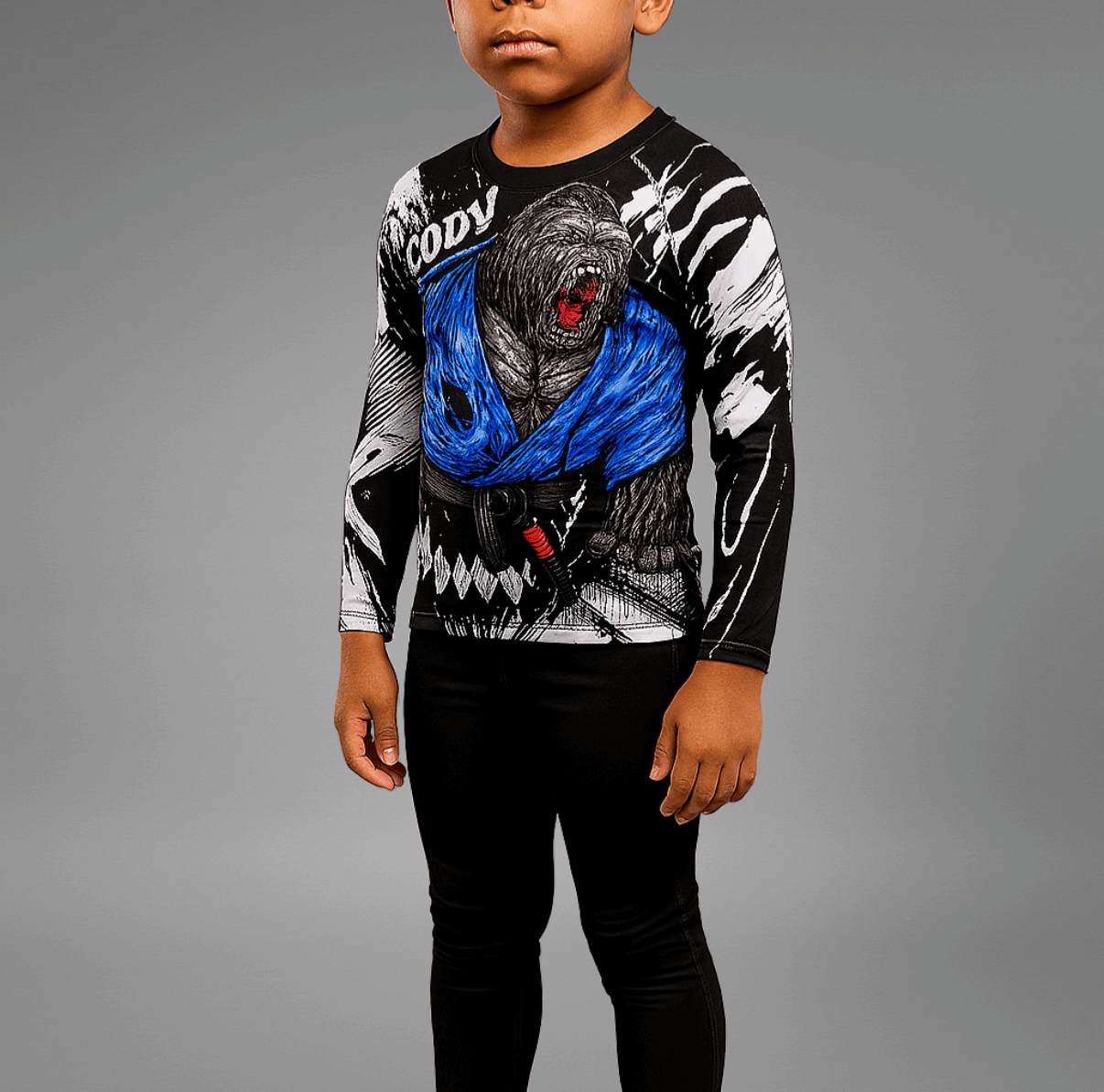 Rashguard à Manches Longues pour Enfants - Gorilla Fury