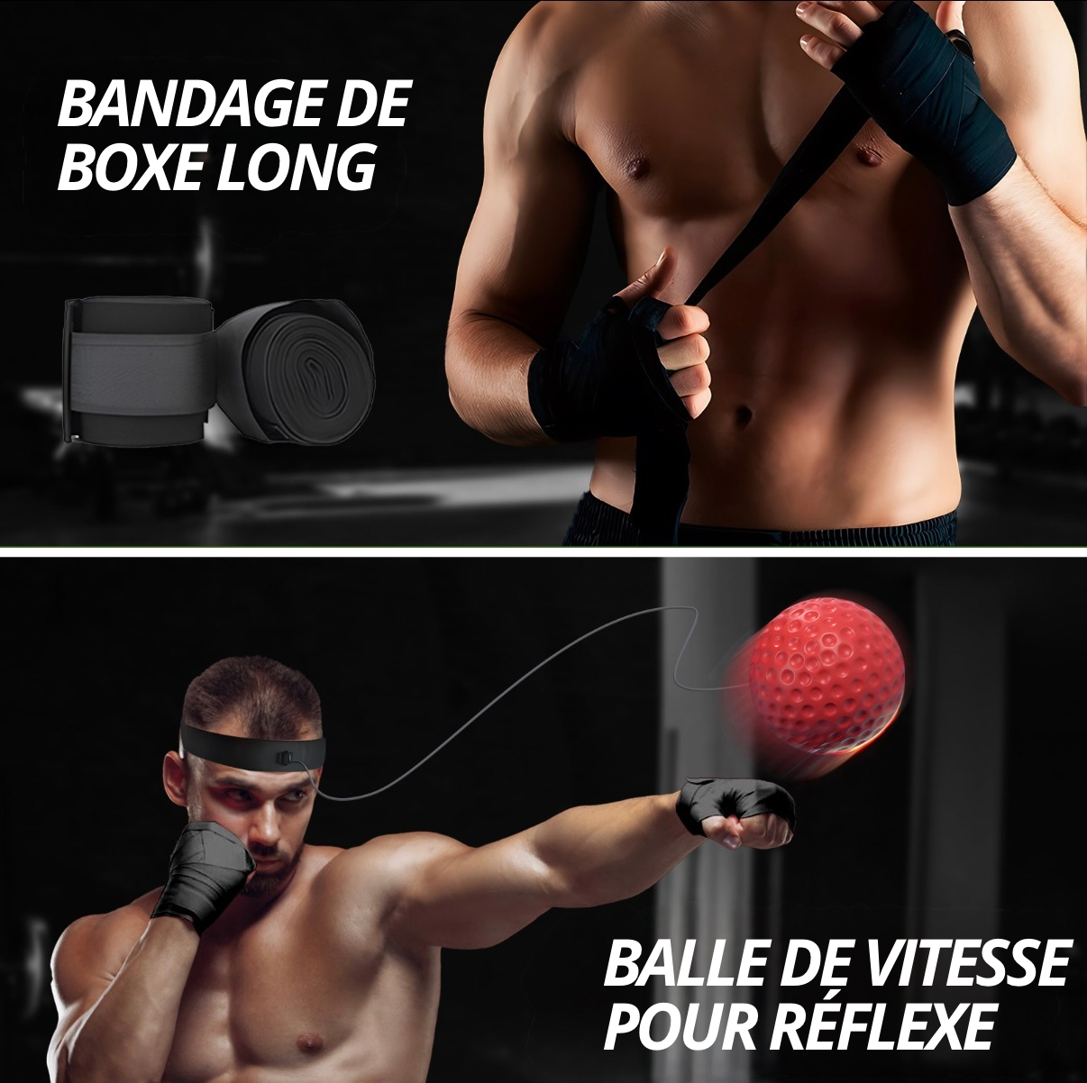 Sac de Boxe Professionnel 120 cm Livré vide – Kit Complet avec Gants, Réflex Ball, Protections et Accessoires