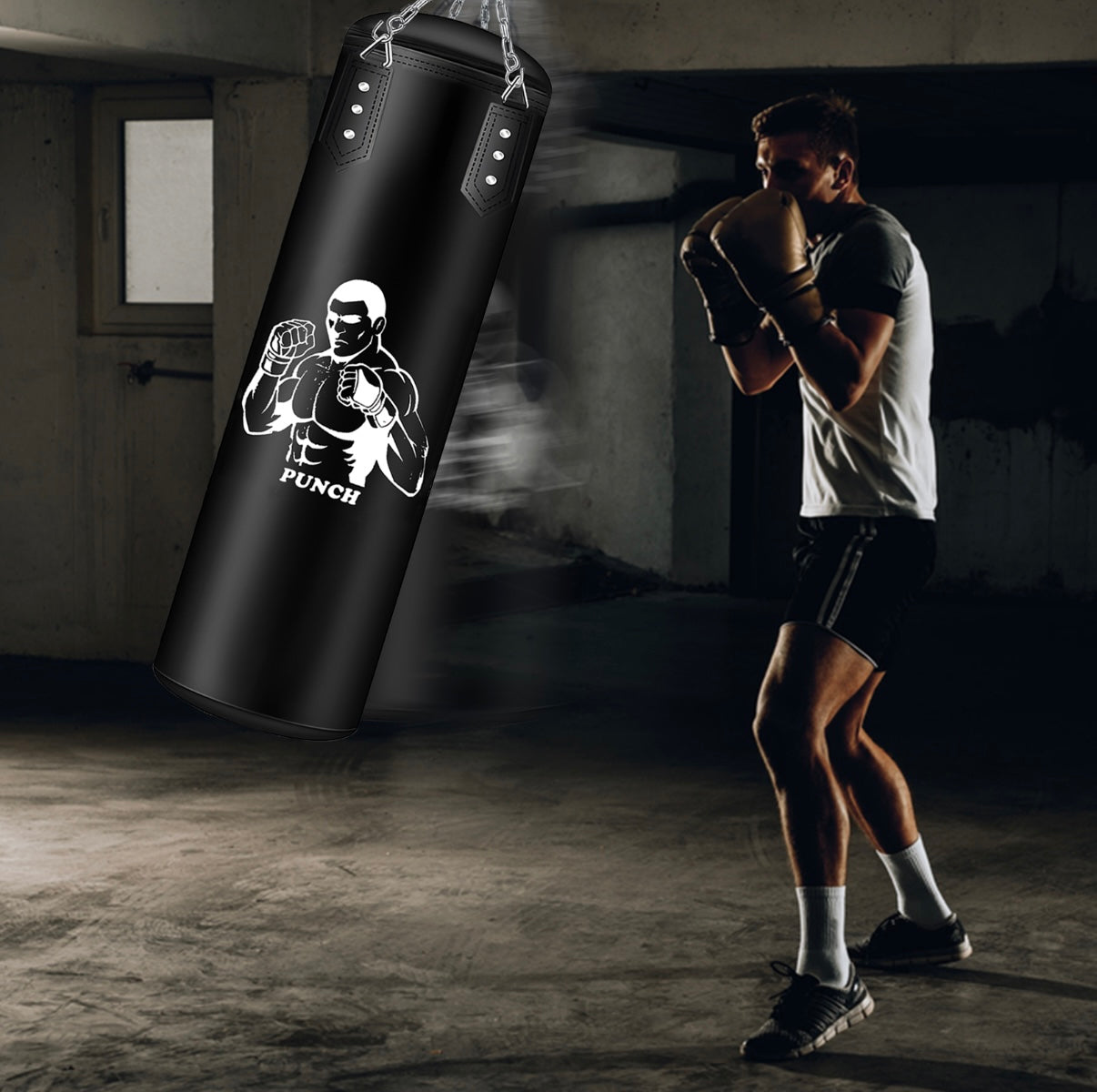 Sac de Boxe Professionnel 120 cm Livré vide – Kit Complet avec Gants, Réflex Ball, Protections et Accessoires