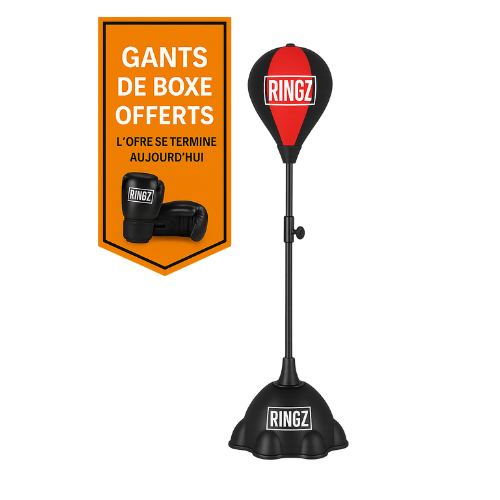 Sac de frappe sur pied RINGZ - Gants Offerts