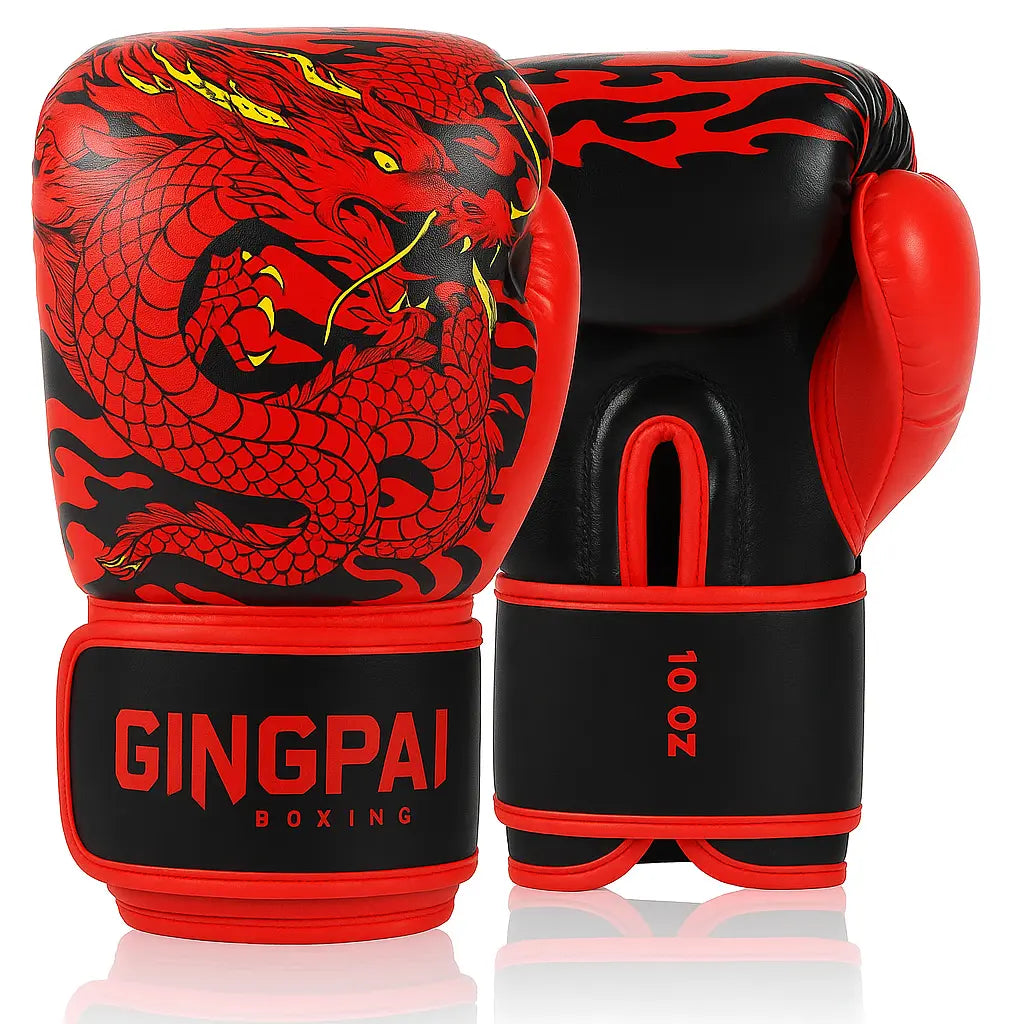 Paire de Gants de Boxe GINGPAI Motif Dragon RINGZ-SHOP