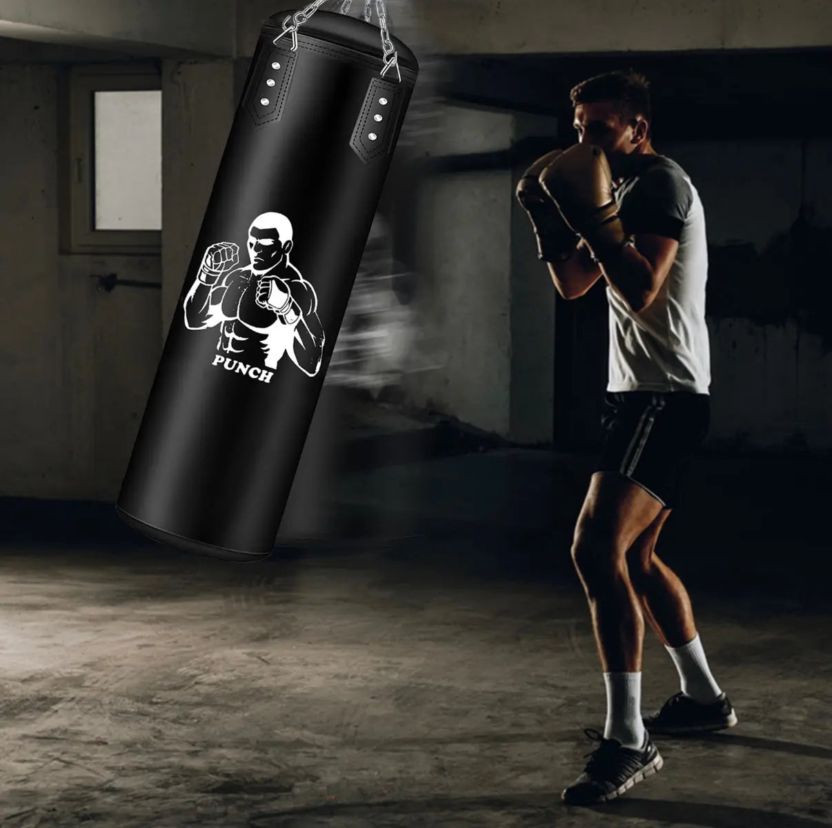 Sac de Boxe Professionnel 120 cm Livré vide – Kit Complet avec Gants, Réflex Ball, Protections et Accessoires RINGZ-SHOP
