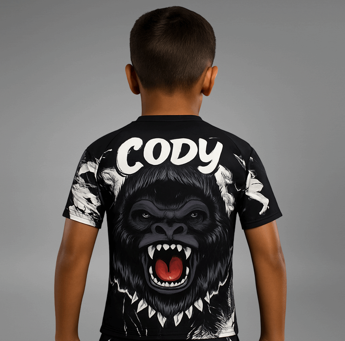 Rashguard à Manches Courtes pour Enfants - Gorilla Fury