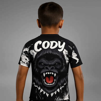 Rashguard à Manches Courtes pour Enfants - Gorilla Fury