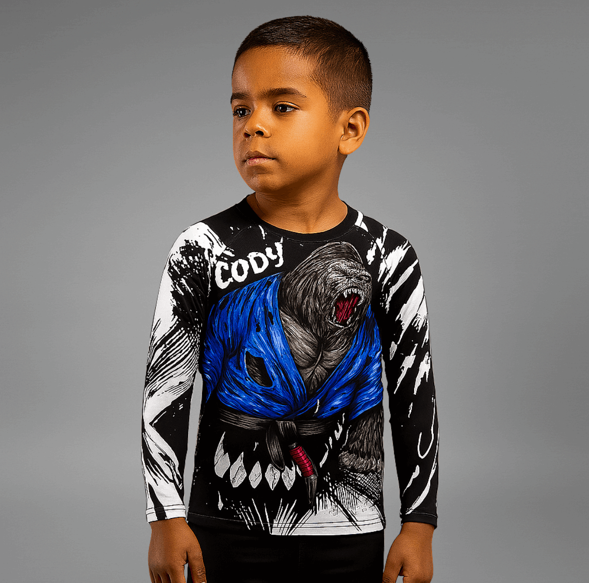 Rashguard à Manches Longues pour Enfants - Gorilla Fury