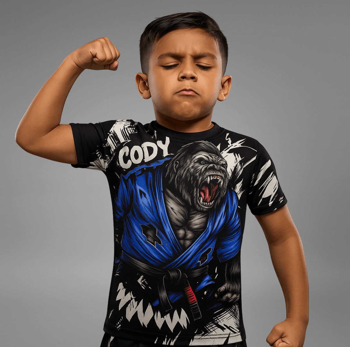 Rashguard à Manches Courtes pour Enfants - Gorilla Fury