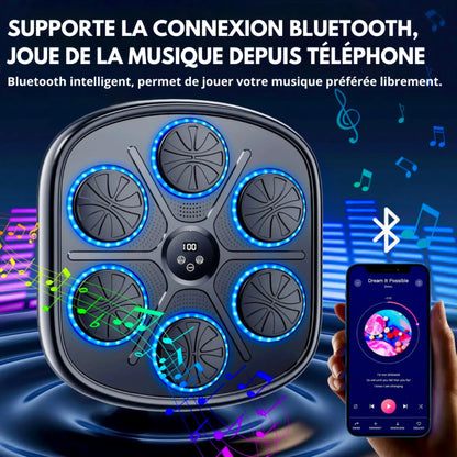 Machine de Boxe Musicale Murale avec Lumières LED RGB & Bluetooth – Gants Offerts RINGZ-SHOP