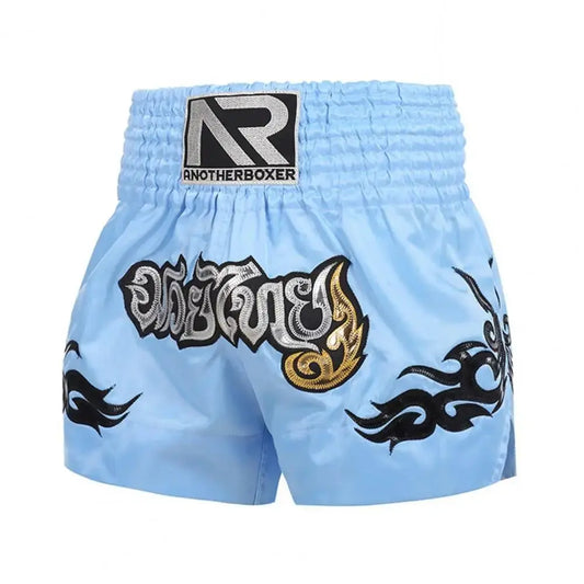 Shorts de Boxe Thaï | Bleu clair et Argent RINGZ-SHOP