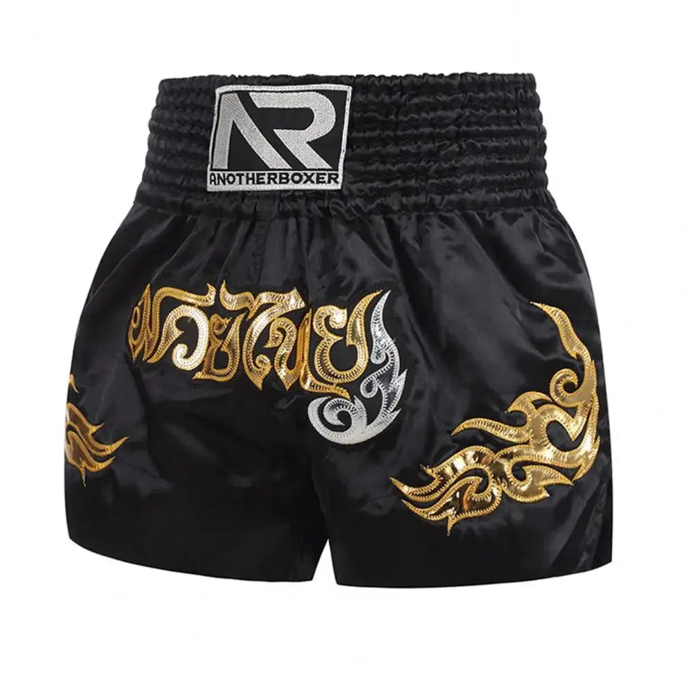 Shorts de Boxe Thaï | Noir et Jaune doré RINGZ-SHOP