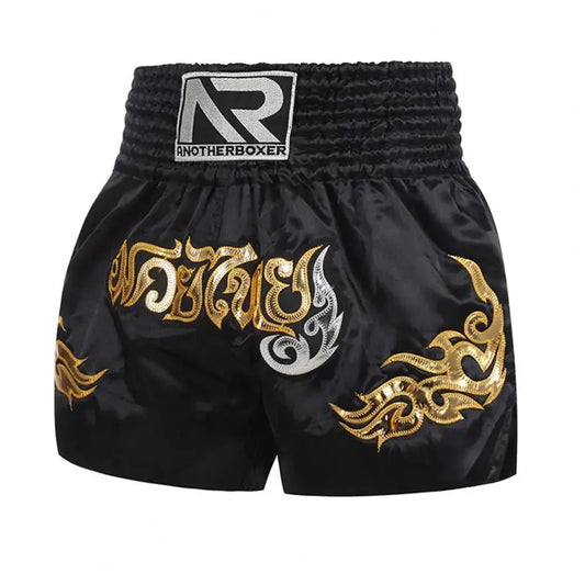 Shorts de Boxe Thaï | Noir et Jaune doré RINGZ-SHOP