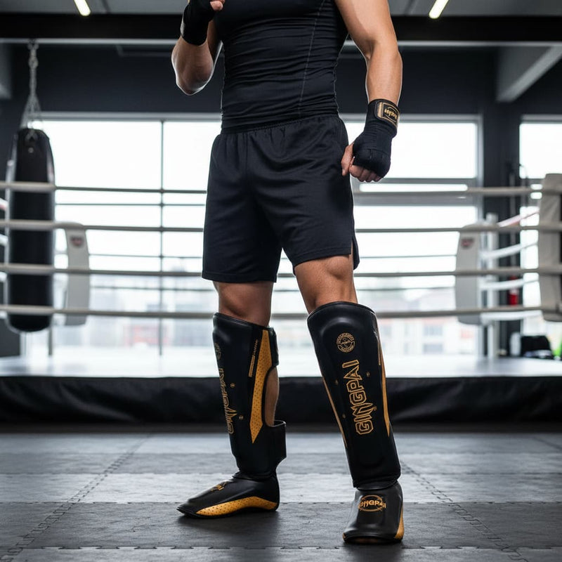 Protège-tibias boxe GINGPAI ShockShield